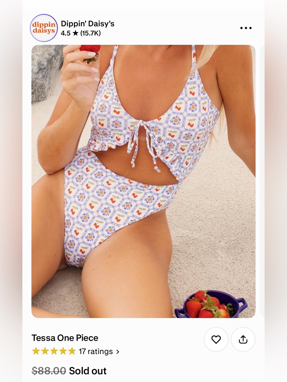 Women’s Dippin Daisys size Large One Piece